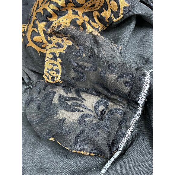 Embellished Black & Gold Kaftan Dress W/ Intricate Beading & Tie-Back Waist Sz M - Picture 10 of 12